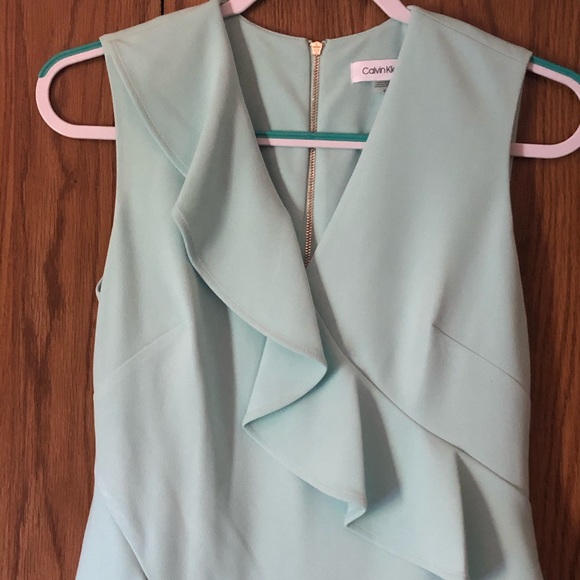 SOLD on merc! Mint Green Calvin Klein Dress Sz 4 - Picture 4 of 8